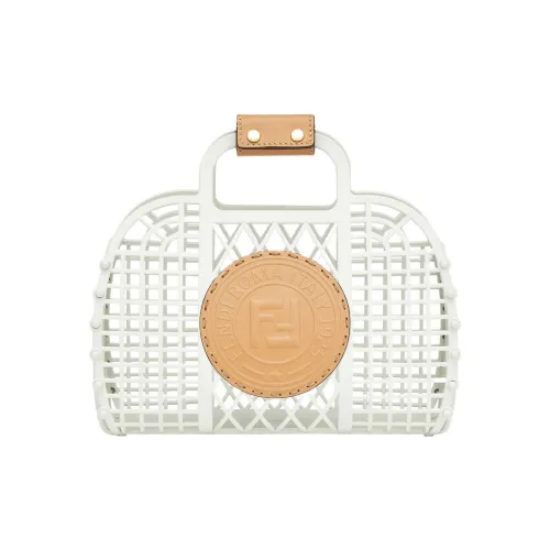 FENDI Кожа Корзинка-сумка Сумка Маленькая Женская Белая