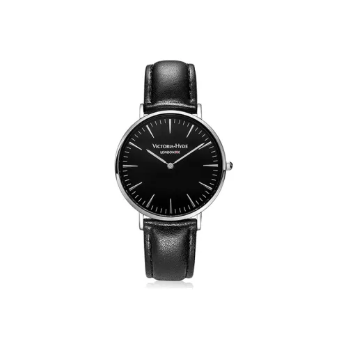 VICTORIA·HYDE Watch Кварцевый механизм Естественная кожа Ремешок Черный циферблат Унисекс VH3006U F