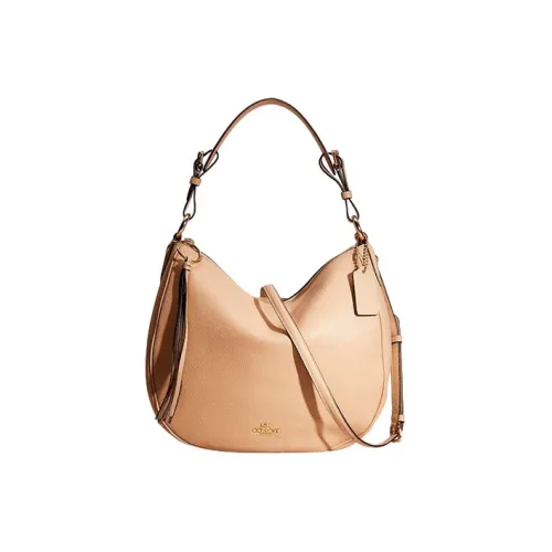 COACH Turnlock Мягкий Материал Сумка через плечо Большая Женская Абрикос Хаки