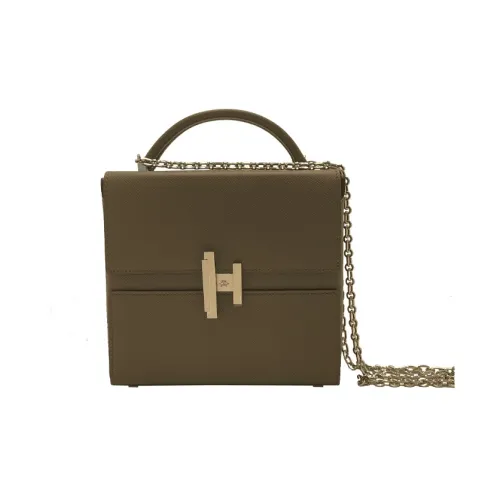 HERMES Cinhetic Эпсомская кожа Сумка через плечо Женская 8F Олово-серый