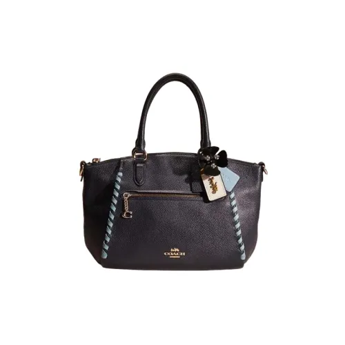 COACH Elise Кожа Сумка для покупок Портативный Тоут Тоут Сумка Один Плечо Сумка через плечо Средний Женская Темно-синий