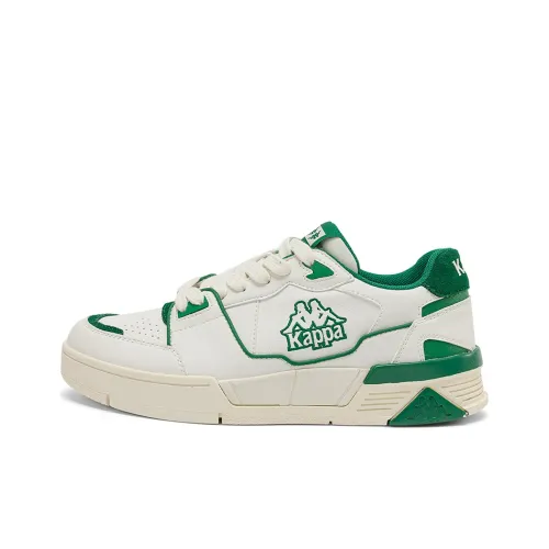 KAPPA Slip-resistant Abrasion-resistant Low-top Skateboard Shoes Unisex White Green Кроссовки KAPPA с противоскользящим и износостойким низким верхом для скейтбординга унисекс белые и зеленые