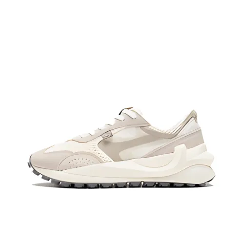 LINING Квадрат Низкий Топ Спортивная Повседневная Обувь Женская Белая Серая