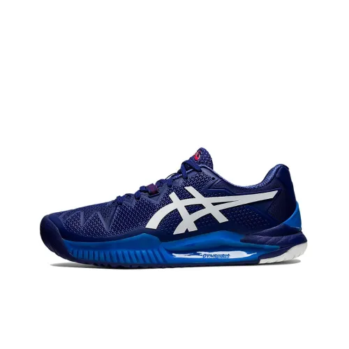Asics Gel Resolution 8 Low Топ Теннисные Кроссовки Мужские Темно-синие