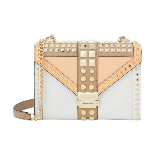 MICHAEL KORS Whitney Кожа Коммутирование Конверт Сумка Сумка через плечо Большая Женская Дынный Белый CAMEL Многоцветный