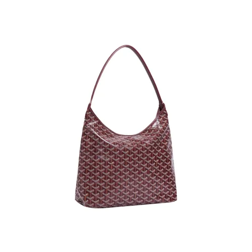 GOYARD Bohème Hobo Холст с кожей Сумка на плечо Комбинированная сумка Сумка на плечо Женская Бургунди