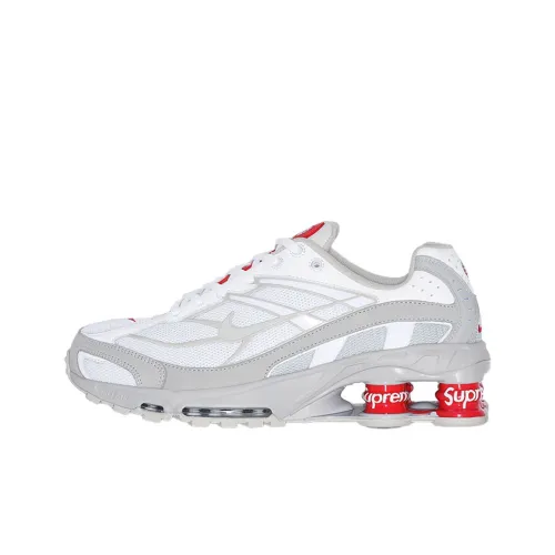 Supreme x Nike Shox Ride Low Топ Повседневные Беговые Кроссовки Унисекс Белый Серый Красный