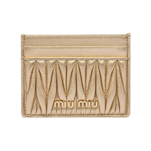 MIU MIU Panna Мягкая кожа Держатель для карт Женская Белая Золото