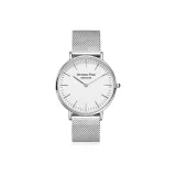 Белый циферблат, серебряный стальной браслет