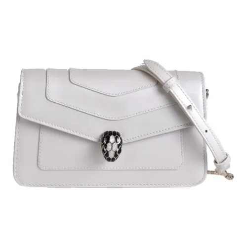 BVLGARI Serpenti Forever Коровья кожа Конверт Сумка Сумка через плечо Стандартная Женская Белая