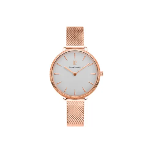 PierreLannier Женские часы Кварцевый механизм Ремешок из нержавеющей стали Белый циферблат Модель 004G928