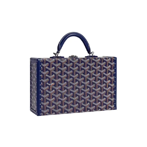 GOYARD Grand Hôtel Холст с кожей Коробка Сумка Женские Темно-синий
