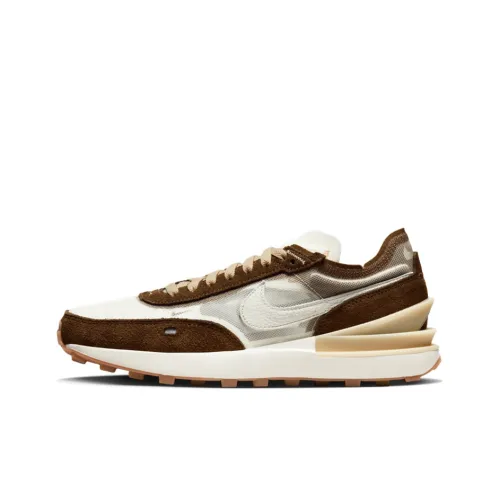 Nike Waffle One Slip Resistant Abrasion Resistant Дышащий Легкий Низкий Топ Casual Женский Ореховый Желтый