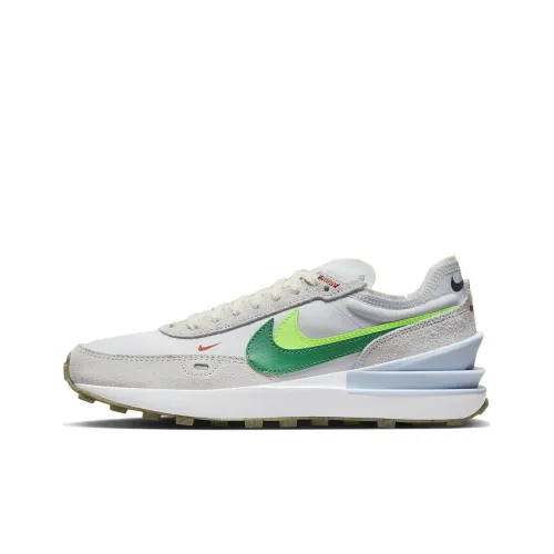 nike Waffle One Crater Slip-resistant Abrasion-resistant Lightweight Low Top Casual Shoes Women's Gray Green nike Waffle One Crater Противоскользящий Устойчивый к истиранию Легкий Низкий Топ Повседневная Обувь Женская Серый Зеленый
