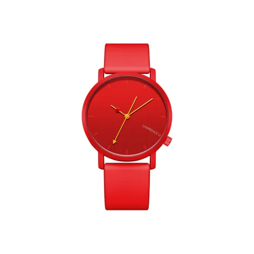 Lawrence Li Кварцевый механизм силиконовый ремешок унисекс красный циферблат часов