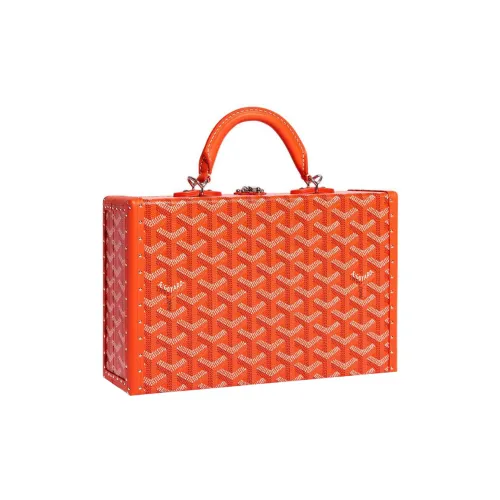 GOYARD Grand Hôtel Холст с кожей Сумка для коробок Сумка Женская Апельсин