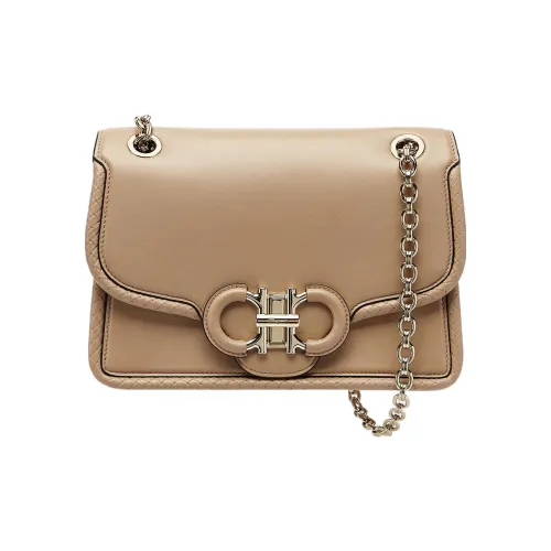 FERRAGAMO GANCINI Телячья кожа Сумка через плечо Женская Коричневая