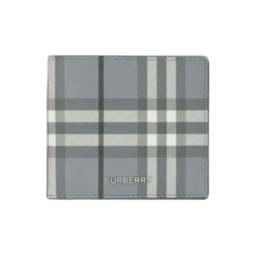 Burberry Винтаж с кожаными вставками кошелек мужской штормовой серый и светло-синий