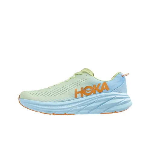 HOKA ONE ONE Rincon 3 Амортизирующие Мужские Беговые Кроссовки с Антискользящим и Износостойким Низким Топом Желто-Синий