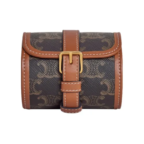 CELINE Triomphe Телячья кожа Сумка для хранения Женская Рыжевато-коричневый