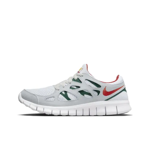 Nike Free Run 2,0 Low Топ Беговые кроссовки Мужской Белый Зеленый