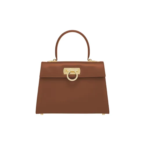 FERRAGAMO Museum Коровья кожа Сумка Большая Женская Кофейного цвета