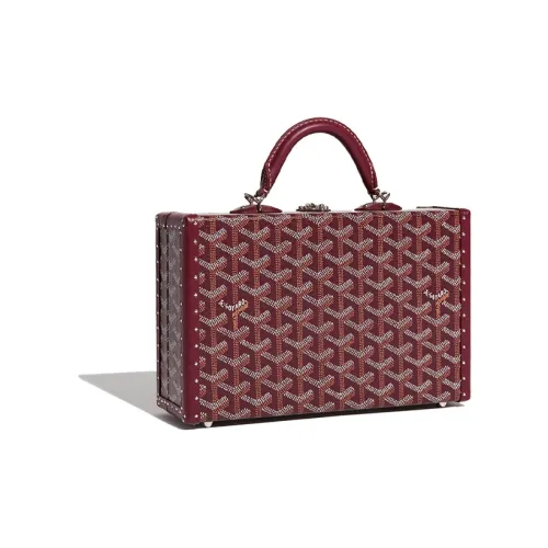GOYARD Grand Hôtel Холст с кожей Сумка для коробок Сумка Женская Бургунди