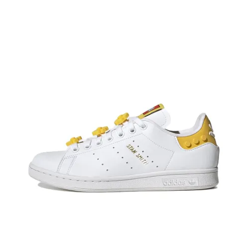 LEGO x Adidas Originals StanSmith Устойчивые к истиранию Низкие Кроссовки для скейтбординга Женские Белые Желтые