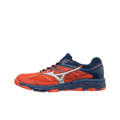 Mizuno Wave Mujin 5 Устойчивые к истиранию Дышащие Низкие Кроссовки для Бега Синие Оранжевые
