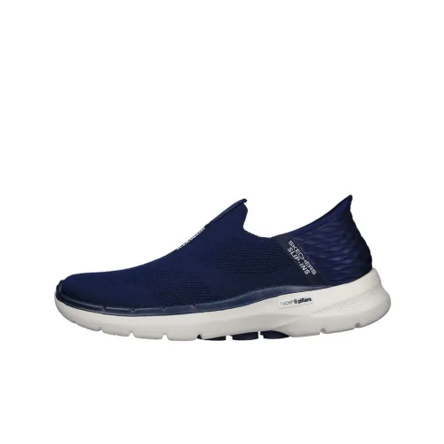 Skechers Go Walk 6 Hands Бесплатно Slip ins Низкий Топ Casual Мужской Морской Синий