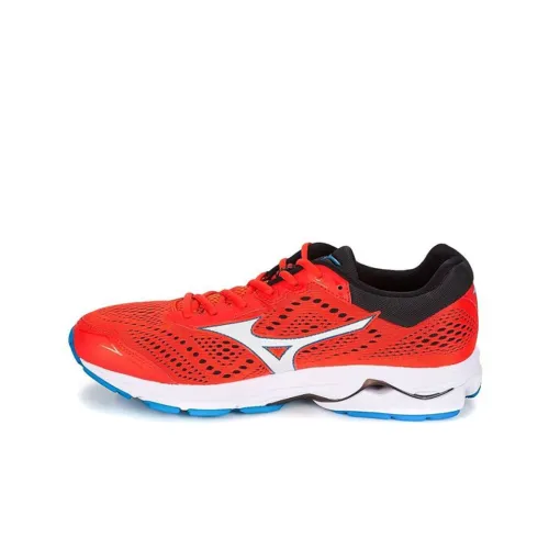 Mizuno Wave Rider 22 Противоскользящий Устойчивый к истиранию Низкий Топ Резиновый Повседневные Беговые кроссовки Мужские Красный Белый