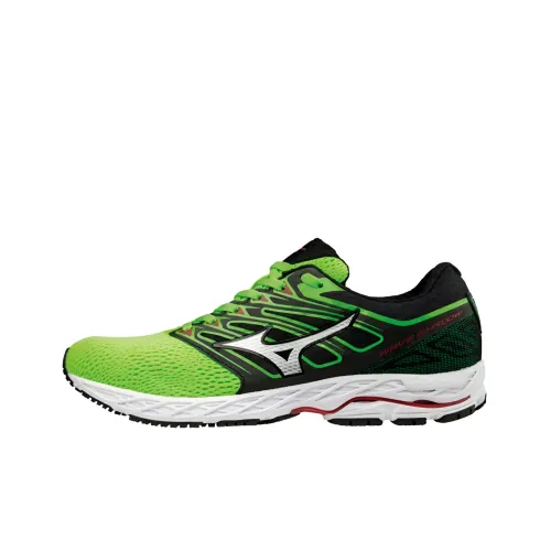Mizuno Wave Shadow Slip-Resistant Abrasion-Resistant Низкий Топ Беговые кроссовки Унисекс Зеленый Черный