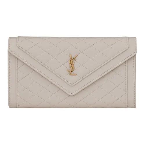 SAINT LAURENT Gaby Sheepskin Wallet Large Women's Light Umber