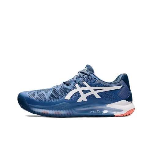 Asics Гель Resolution 8 OC Low Топ Кроссовки для тенниса Мужские Океанский синий Широкие Женские