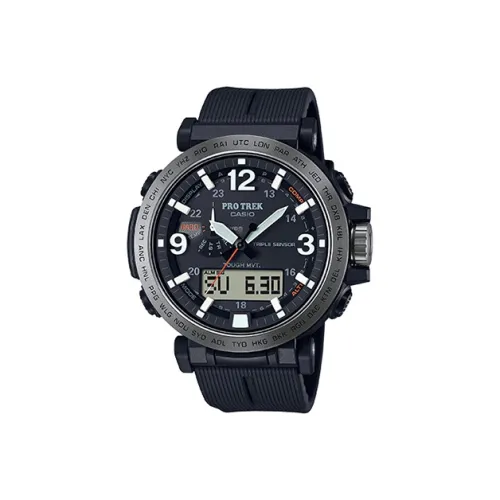 CASIO PRO TREK Кварцевый механизм Смольный ремешок Часы Мужские Черный циферблат