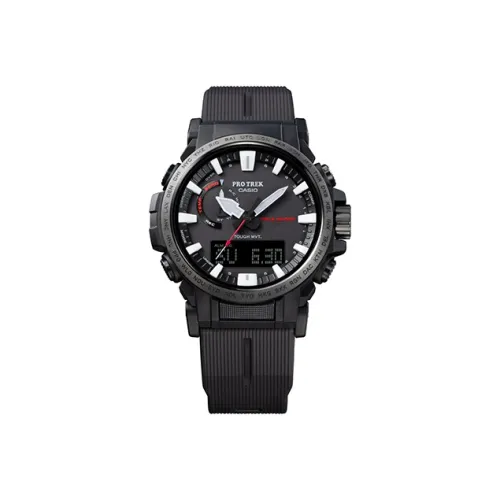 CASIO PRO TREK Collection Кварцевый механизм Смольный ремешок Часы Мужские Черный циферблат PRW 61Y 1BPR