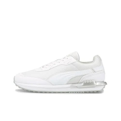 PUMA City Rider Low Топ Повседневная обувь Унисекс Белый Серебряный