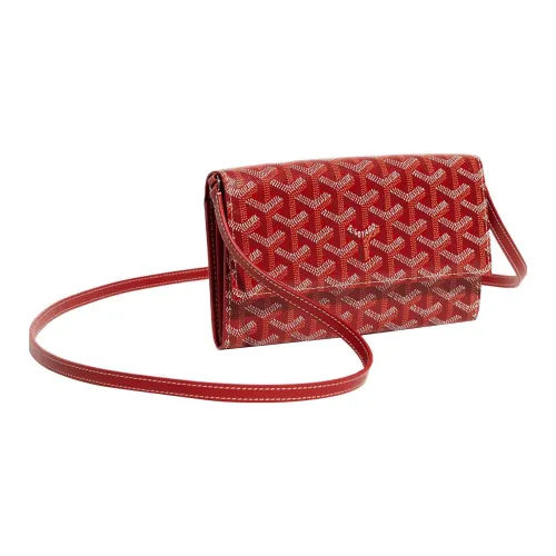 GOYARD Varenne Холст и Кожа Сумка через плечо Женская Красная