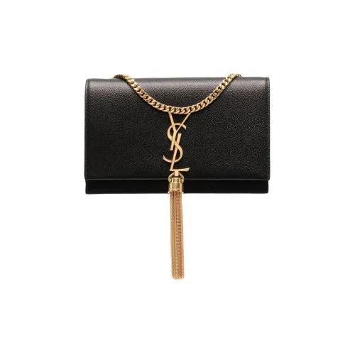 SAINT LAURENT Kate Телячья кожа Маленькая квадратная сумка сумка через плечо сумка на плечо женская черная