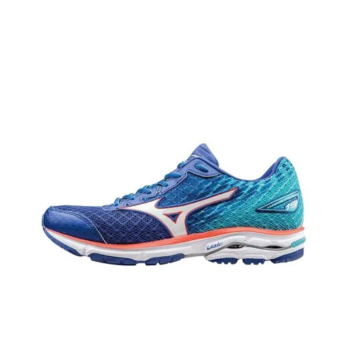 Mizuno Wave Rider 19 Амортизаторы Шок-абсорбирующие Противоскользящие Устойчивые к истиранию Низкий Топ Беговые кроссовки Женские Синий