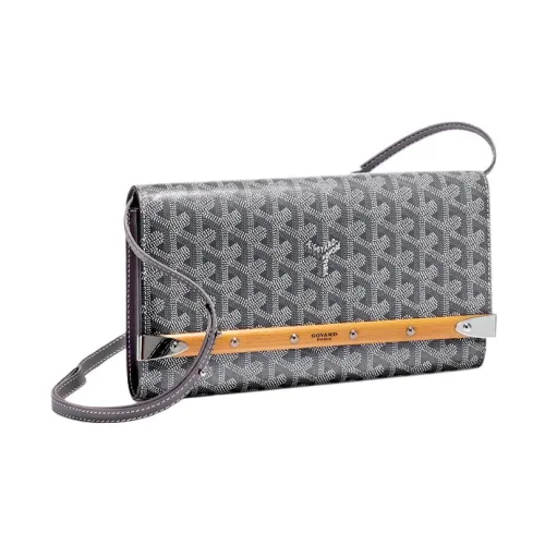 GOYARD Monte Carlo Холст и Кожа Клатч Сумка через плечо Маленькая Женская Серого цвета