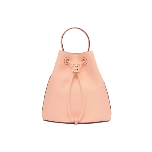 Burberry Телячья кожа Ведрообразная Сумка Портативная Сумка через плечо Маленькая Женская Сумка Конфетный цвет Персиково-розовый
