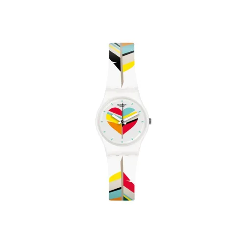SWATCH Консервы't Стоп Коллекция Кварцевый механизм Женские часы 31,4 мм Белый циферблат Пластиковый корпус Часы Силиконовый ремешок