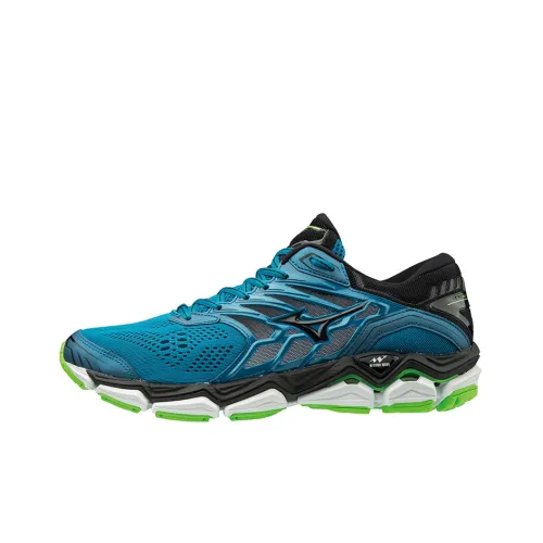 Mizuno Wave Horizon 2 Low Низкие Беговые Кроссовки Мужские Синие Зеленые