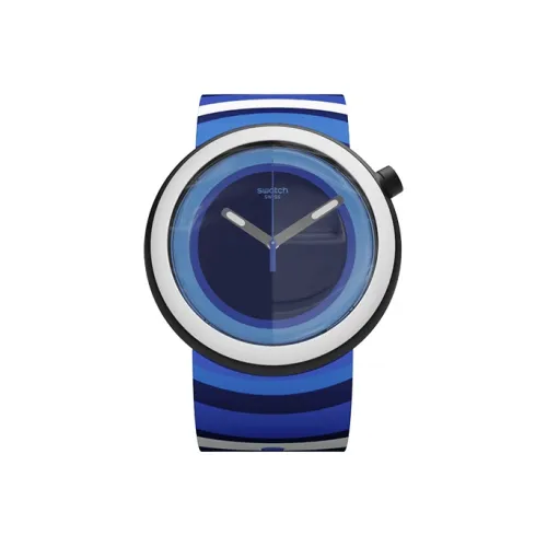 Swatch Quartz Механизм Мужские часы Циферблат Синий Пластик Корпус Часы Силиконовый Ремешок