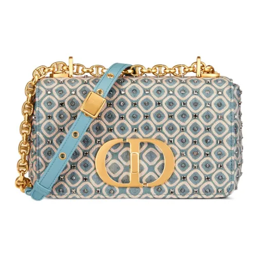 DIOR Caro Вышивка Сумка через плечо Маленькая Женская Небесно-голубая