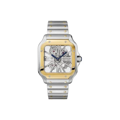 Cartier Мужские часы SANTOS DE с ручным заводом, механический, 39,8мм*47,5мм, с черепом