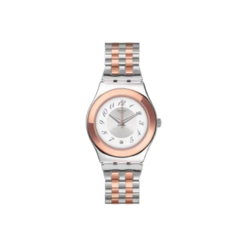 Swatch Quartz Механизм Женские часы 33 мм Серебристый циферблат Корпус из нержавеющей стали Ремешок из нержавеющей стали
