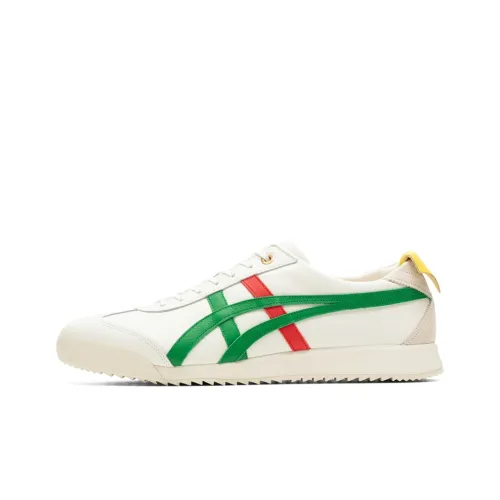 Onitsuka Tiger MEXICO 66 Slip Устойчивый к истиранию Низкий Топ Casual Унисекс Белый Красный Зеленый