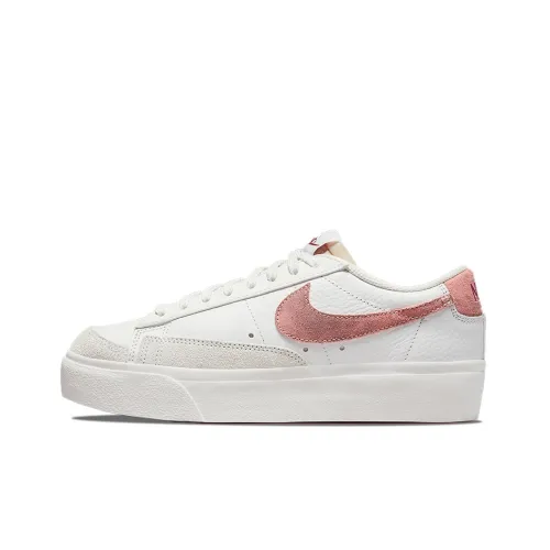 nike Blazer Slip Resistant Abrasion Resistant Легкий Низкий Топ Кроссовки для скейтбординга Женские Белые Розовые
